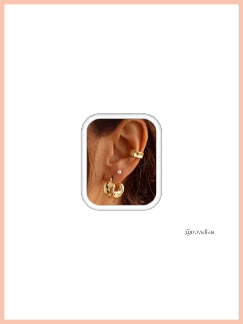 sterling silver gold plated huggie hoop earring set pearl stud ear cuff